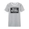 Semir Semir short sleeve T-shirt summer ladies striped print straight long t-shirt Korean version 12216000030 black&white tone S