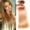 Straight Honey Blonde Brazilian Hair Weave Bundles Human Hair Extensions Straight Cheap Brazilian Hair 3 Pcs Lot Free Shipping