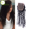 Brazilian Deep Wave Virgin Hair 100 Lace Closure 44 Human Hair Cheap FreeMiddleThree Part 1Pcs Lace Closure Natural Color
