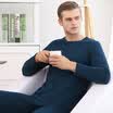 GANGSHA thermal underwear men plus velvet thick thermal underwear set