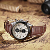 MEGIR New High Range Fashion Luxury Multifunction Mens Watch Relaxation Commerce Wrist Watch Genuine Leather Strap Waterproof