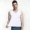 CARTELO cotton men&39s vest thread sports stretch Slim fashion V-neck men&39s embroidery chest standard primer KDLBX003 white XXL