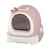 Mika Cats Closed Cat Sand Pots 52 × 42 × 40 Cat Sand Bars Fully Closed Cat Lavatories Closed Manka Large Cat Sand Basin Cat Cow Pot US Card Large Toilet Meat Red
