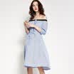 UR ladies self - cultivation waist&shoulder casual A - type dress WG09S7AN2001 gem blue