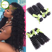 8A Grade Virgin Unprocessed Human Hair Brazilian Deep Wave Curly Virgin Hair 3 Bundle Deals Brazilian Virgin Hair Natural Color