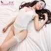 Feiling Adult Sexuality Ladies&39 Lifestyle Lingerie Silky Hanging Neck Lace Rear Open With Cat Ears Hoop Coat 7975 White