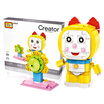 Loz MINI Doraemon small particles of diamond blocks micro-drilling cartoon cat family chapter puzzle spell assembly animation toys Doraemon 383pcs