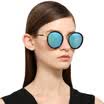 Parsons PARZIN retro sunglasses TR90 light fashion big box tide female driver sunglasses 9890 black box reflective film ice blue