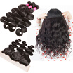 Body Wave Peruvian Virgin Hair With Frontal Closure Ear To Ear Lace Frontal with baby hair&bundles 8A Unprocessed Virgin Hair