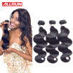 Allrun 7A Brazilian Virgin Hair Body Wave 3 Bundles Unprocessed Human Hair Weaves Brazilian Hair Weave Bundles Brazilian Body Wave