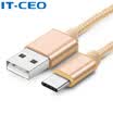 IT-CEO Type-C Data Cable USB Android Charging Cord Fast Charger Phone Charger Cord Power Cord Support Millet 655s Huawei P9 Glory 9 2 Meter Gold J01972