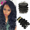 Udainty 8A Brazilian Virgin Hair Lace Frontal Closure 13×4 with 3 Bundles Body Wave 100 Unprocessed Human Hair Wavy Natural Color