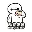 Sheng Sheng special waterproof sunscreen reflective car stickers baby in car car stickers female baby in the car warning stickers baby car stickers white size 1417cm