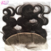 QDKZJ 13X4 Peruvian Body Wave Lace Frontal Virgin Human Hair Lace Frontal Closure With Baby Hair Bleached Free Middle 3Part