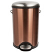 EDO stainless steel pedal trash cans slow down quiet 12L brown TH2071
