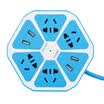 Jishun jishun JSW-6J 18 m 4-bit 5-hole with 4-bit USB smart socket Creative socket fruit outlet lemon socket plug panel row blue