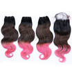 Guanyu 8A Malaysian Human Virgin Hair 4x4 Lace Frontal Closure with 3 Bundles Body wave Color 1B4pink