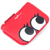Baifeng Buifeng coin purse mini cartoon big eyes key card storage PU hand-held small wallet white printing