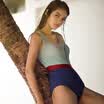 Yizi EZI Triangle swimsuit female conservative size of the chest gathered to cover the belly was large&small size sports girl swimwear Ezi1583 light gray blue S