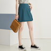Yixiang Liying 2017 summer new Korean fashion casual simple simple color grinding edge skirt skirt A word skirt 970433015 green XL