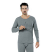 LangSha mens thin couple large size cotton sweater thermal underwear set solid color