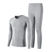 Playboy Qiuyi Qiuku Mens Thin Cotton Thermal Underwear Set Round Collar Foundation Bottom Lingerie Cotton Sweater Navy XXL