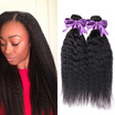 7A Remy Virgin Peruvian Afro Kinky Straight Human Hair 3bundles Italian Coarse Yaki Bundles no shedding