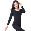 Gangsha Qiuyi Qiuku Men&women underwear set cotton sweater thin section round neck Slim bottoming warm suit female models - Violet XL