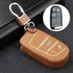 Huafa Fiat Philippine key box luminous intelligent three-button brown special car leather key sets modified key ring accessories