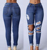 CANISWomens Destroyed Ripped Distressed Slim Denim Pants Boyfriend Jeans Trousers New