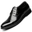 Poitulas shoes Poitulas mens dress business casual shoes British lace pointed bright wedding shoes 8068 black 40
