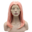 Iwona Synthetic Hair Lace Front Should Straight Light Pink Wig