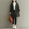 City plus CITYPLUS 2017 autumn&winter new women&39s literature&art wild casual waist zipper coat hooded long coat coat CWWT178462 dark green