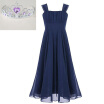 Girls Shoulderless Long Dress teenage Evening Formal Dresses -Sapphire Blue