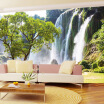 Custom Mural Wallpaper 3D Wall Mural Natural Landscape Waterfalls And Green Tree Photo Wallpaper Non-woven Wall coverings Paper