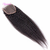 7A Peruvian Kinky Straight Closure Kinky Straight Virgin Human Hair Top Closure Free Middle 3 Part Italian Yaki Closures