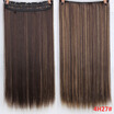 22 inch55cm Long Straight Women Clip in Hair Extensions Black Brown High Tempreture Synthetic Hairpiece