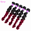 Ombre Brazilian Hair Brazilian Loose Wave 5 Bundles Wet And Wavy Virgin Brazilian Hair 2 Tone B99j Ombre Human Hair Weave