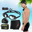 Li Ning LI-NING swim trunks swimming goggles hat package package fashion air swimming equipment LSJK333 black XXL myopia models 500 degrees