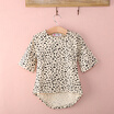 Cute Baby Kids Girls Clothing Casual Party Seven Sleeves Leopard Cotton Dress