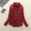 Hot Sale Autumn Winter Ladies Female Casual Cotton Lapel Long-Sleeve Plaid Shirt Women Slim Outerwear Blouse Tops Clothing
