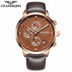 Guanqin Mens Watch Top Brand Luxury Chronograph Luminous Fashion Mens Sports Leather Quartz Watch