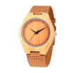 Fashion Luxury Natural Handmade Wood Quartz Watch Wooden Genuine Leather Strap Watches Business Waterproof Mens Watches