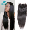 8A Indian Remy Hair Straight Closure 4X4 Lace Closure with Baby Hair Middle Part Natural Color Human Hair