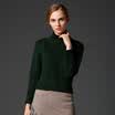 Marc Rebecca solid color long-sleeved leather sweater short paragraph loose high collar collar sweater female 75008D red S