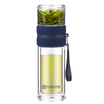 Fuguang bubble tea teacher gift box series glass double transparent tea separation cup with filter portable office glass cup water cup set black 240ml G1601-SH-240S