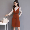 Markentsee 2017 new women&39s autumn dress skirt elegant Korean version of the V-neck long paragraph sweet fashion Korean version of the tide yzOMN9167 black XL