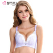 City beauty ladies bra lace sexy gathers adjustment type sweet thick cups four buckle underwear 2B6123 light purple 75B