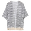 New Women Blouse Geometry Printed Summer Chiffon Coat Shawl Kimono Cardigan M2