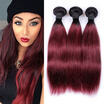 Brazilian T1B99J 3 Bundles Cheap Human Hair Bundles Ombre Hair Straight Ombre Hair free shipping